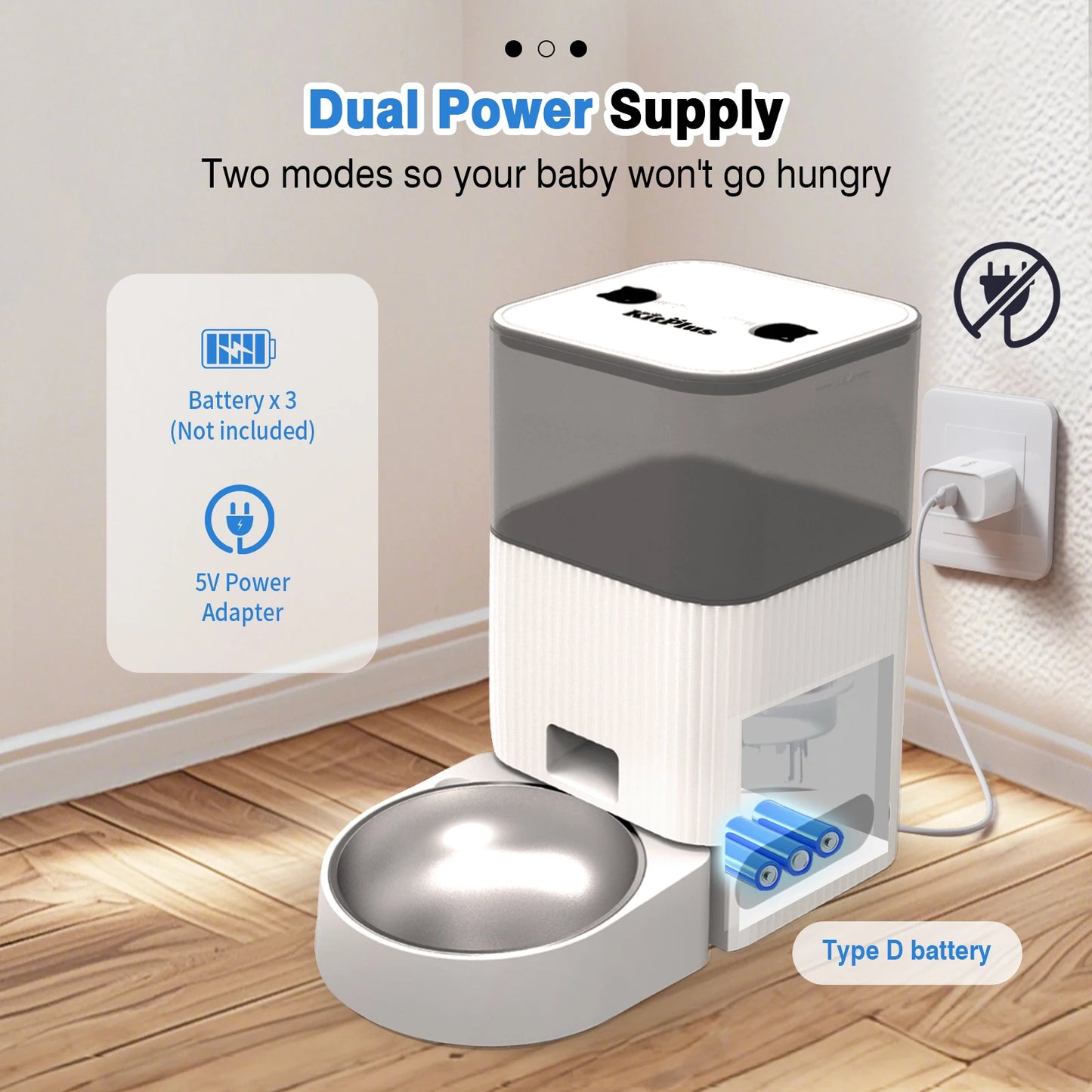 KITPLUS Smart Cat Feeder with App & Voice
