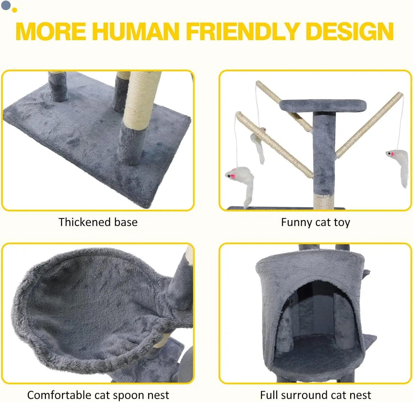 Large Cat Climbing Tree with Scratching Posts