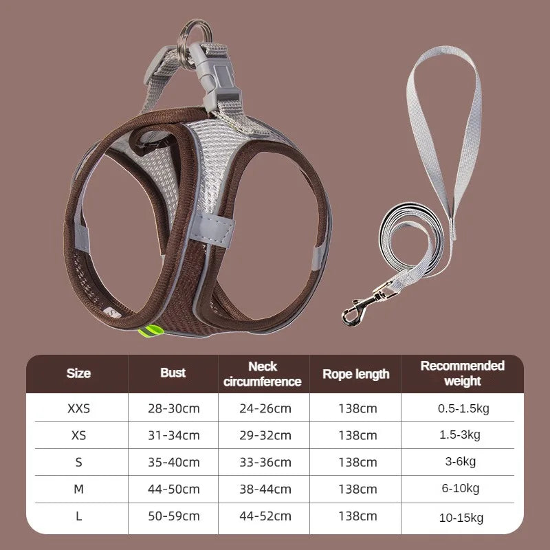 Adjustable Puppy & Cat Harness Set