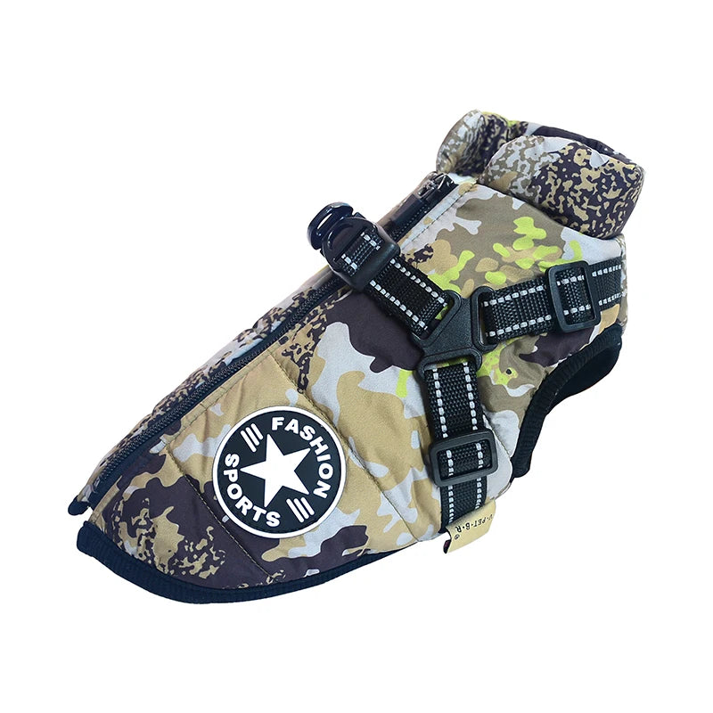 Winter Dog Jacket with Harness