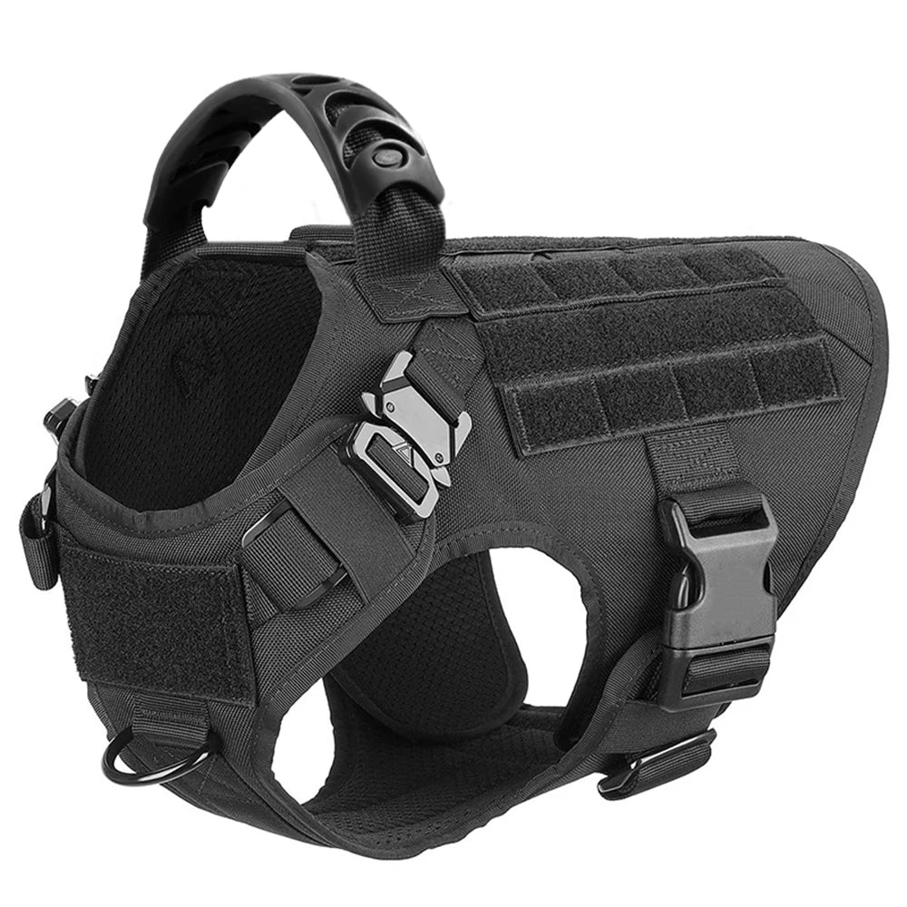 Tactical Dog Harness with Leash & Pouches
