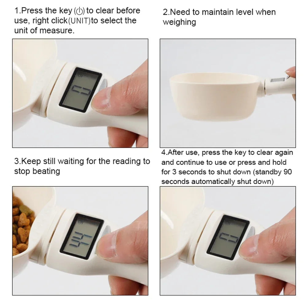 Digital Pet Food Measuring Spoon with LED Display