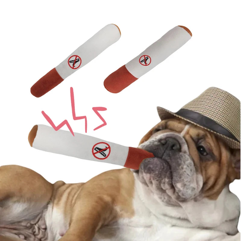 Plush Cigar Dog Toy β Durable & Fun