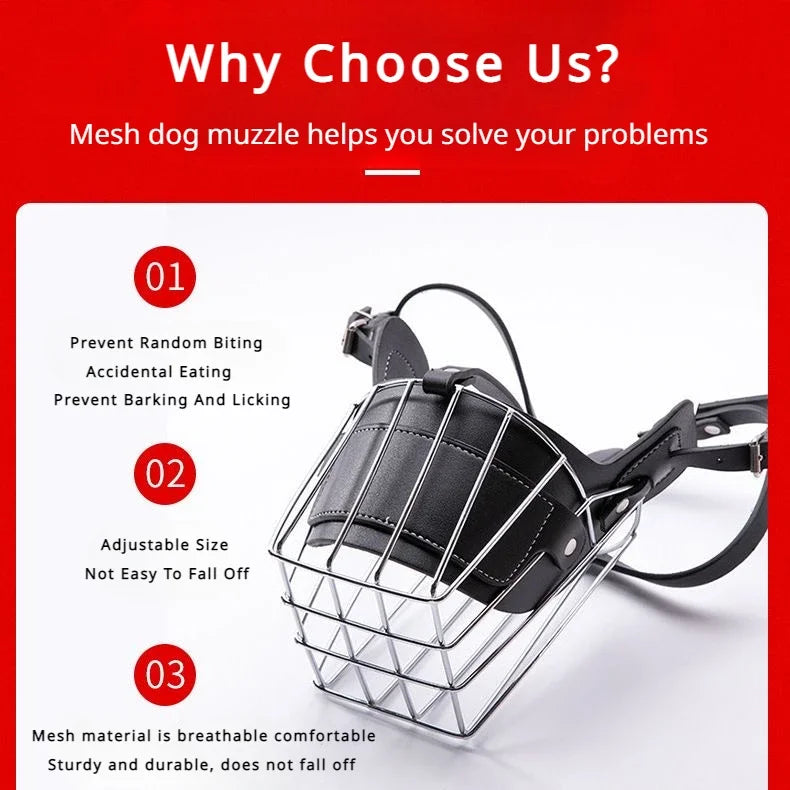 Leather Dog Muzzle – Adjustable & Breathable