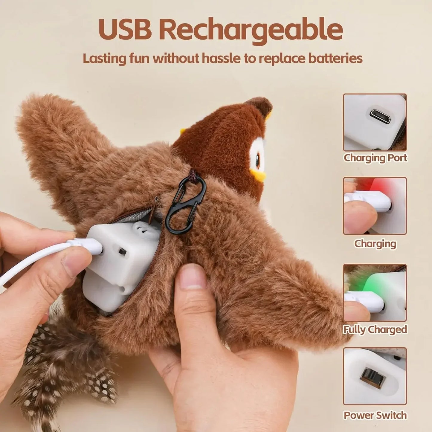 Rechargeable Cat Toy – Chirping Bird