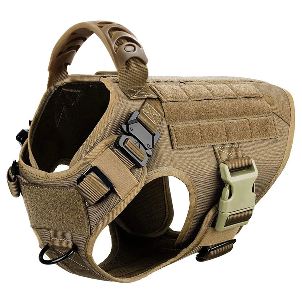 Tactical Dog Harness with Leash & Pouches