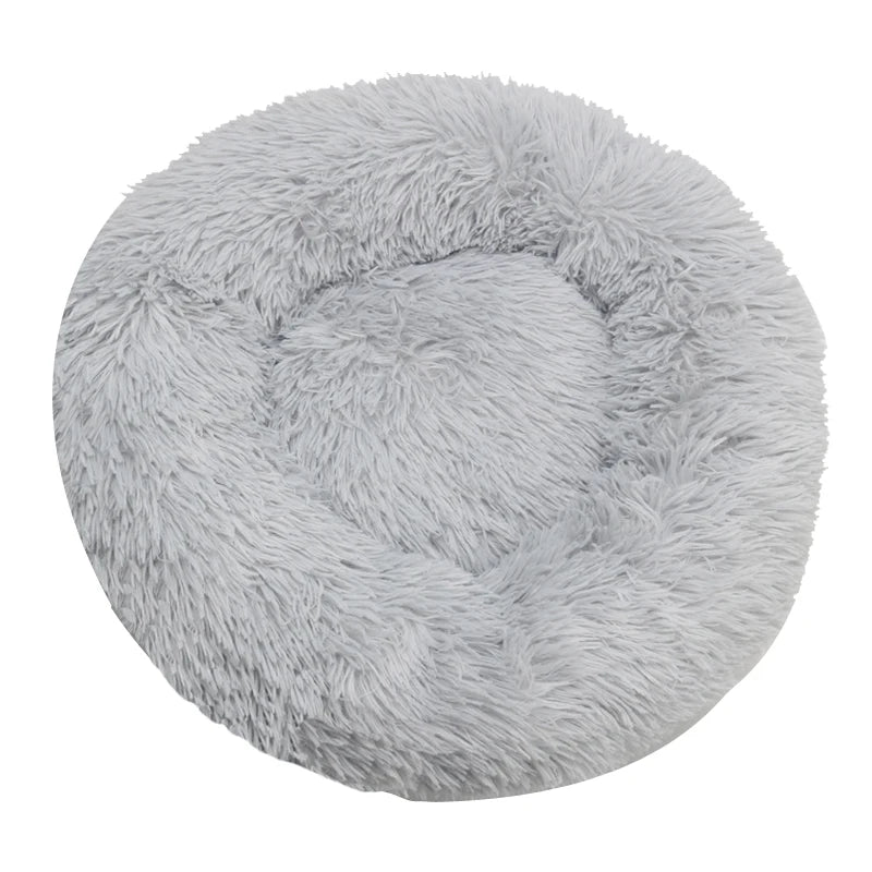Round Plush Pet Bed – Warm & Washable