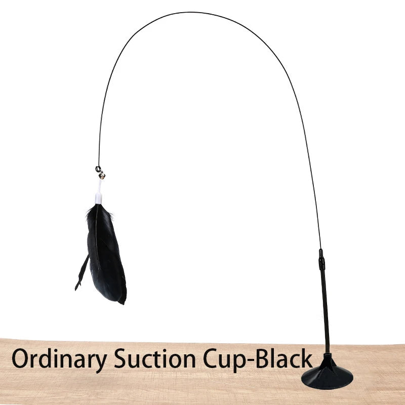 Cat Teaser Wand β Suction Cup Feather Toy