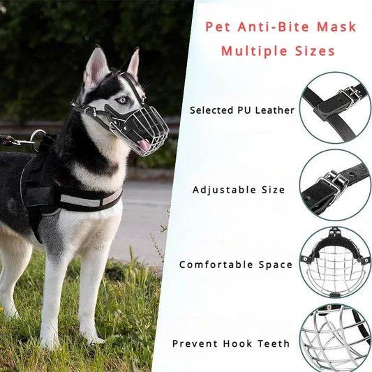 Leather Dog Muzzle – Adjustable & Breathable