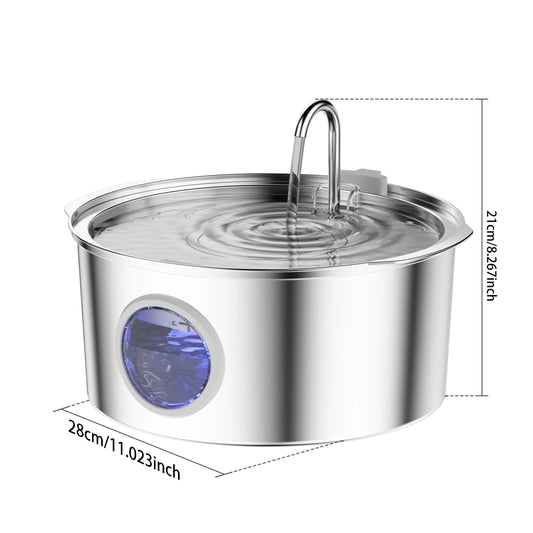 7L Stainless Steel Pet Water Fountain