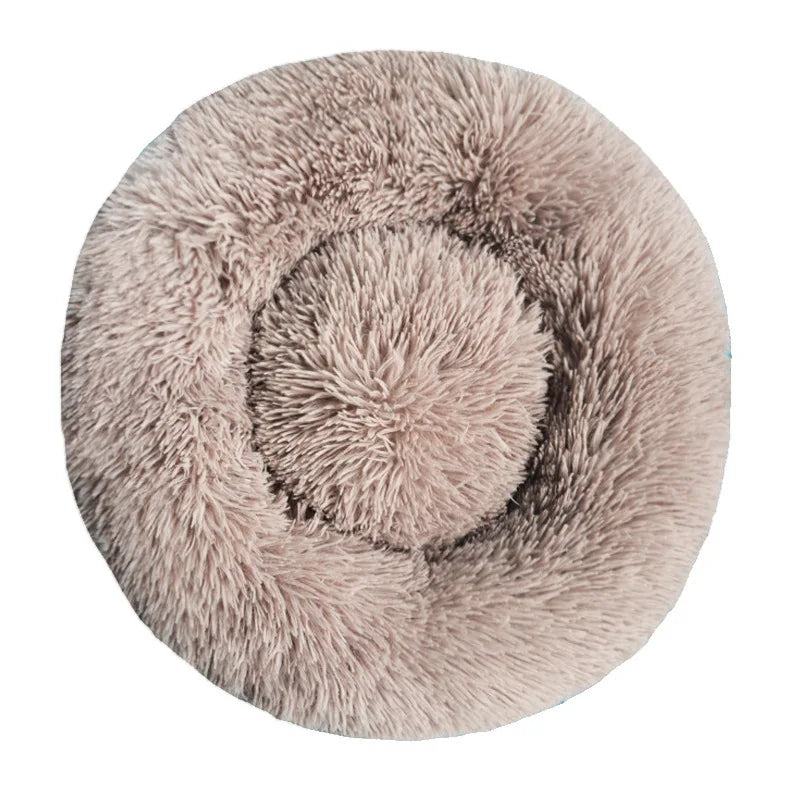 Round Plush Pet Bed – Warm & Washable