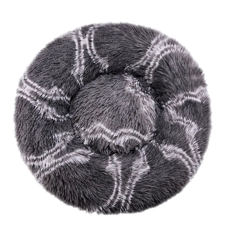 Round Plush Pet Bed – Warm & Washable