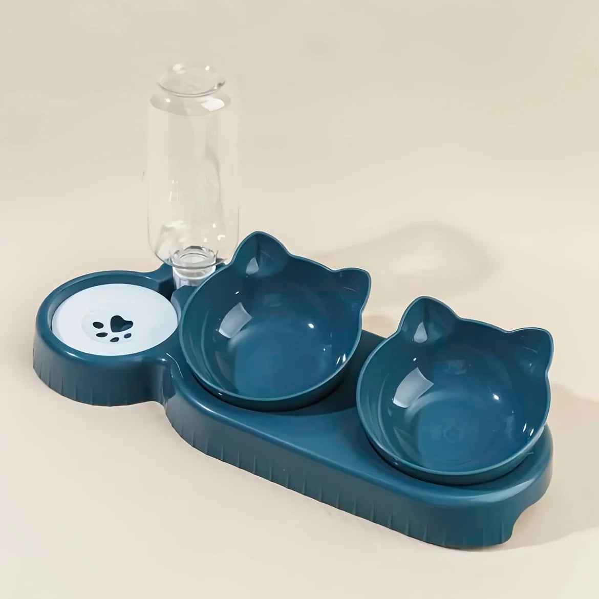 3-in-1 Cat Bowl Set with Water Dispenser
