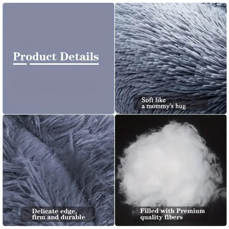 Round Plush Pet Bed – Warm & Washable