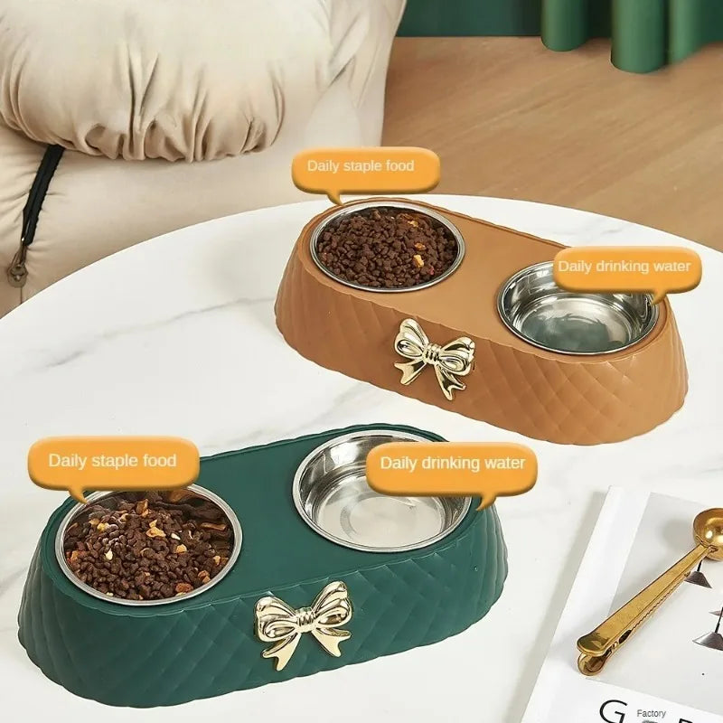 Cat & Dog Feeding Bowl β Dual Compartments