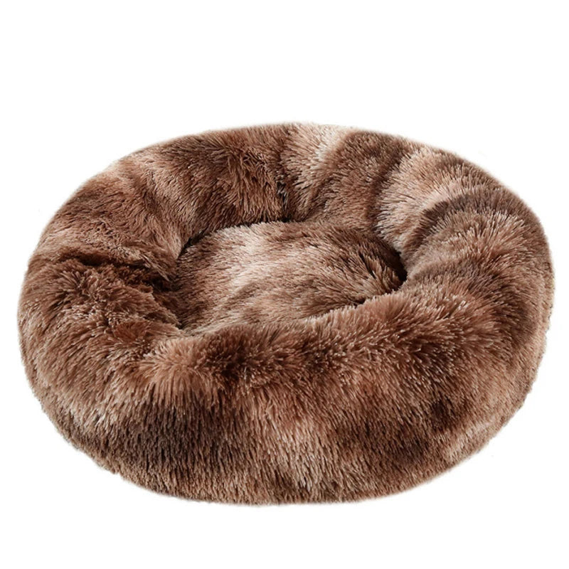 Round Plush Pet Bed – Warm & Washable