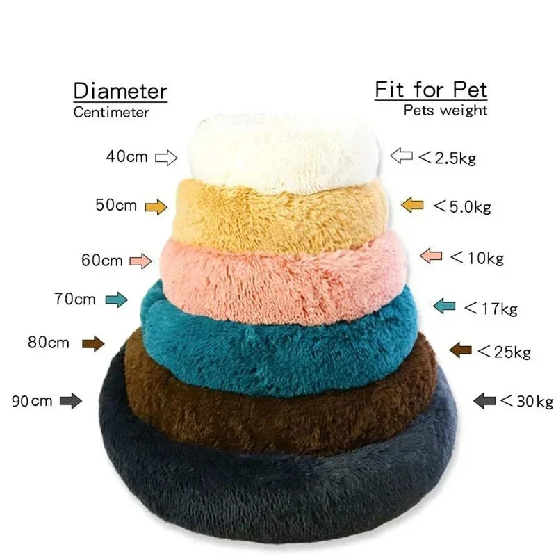 Round Plush Pet Bed – Warm & Washable