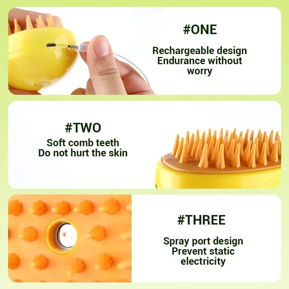 Electric Steam Brush for Cats & Dogs
