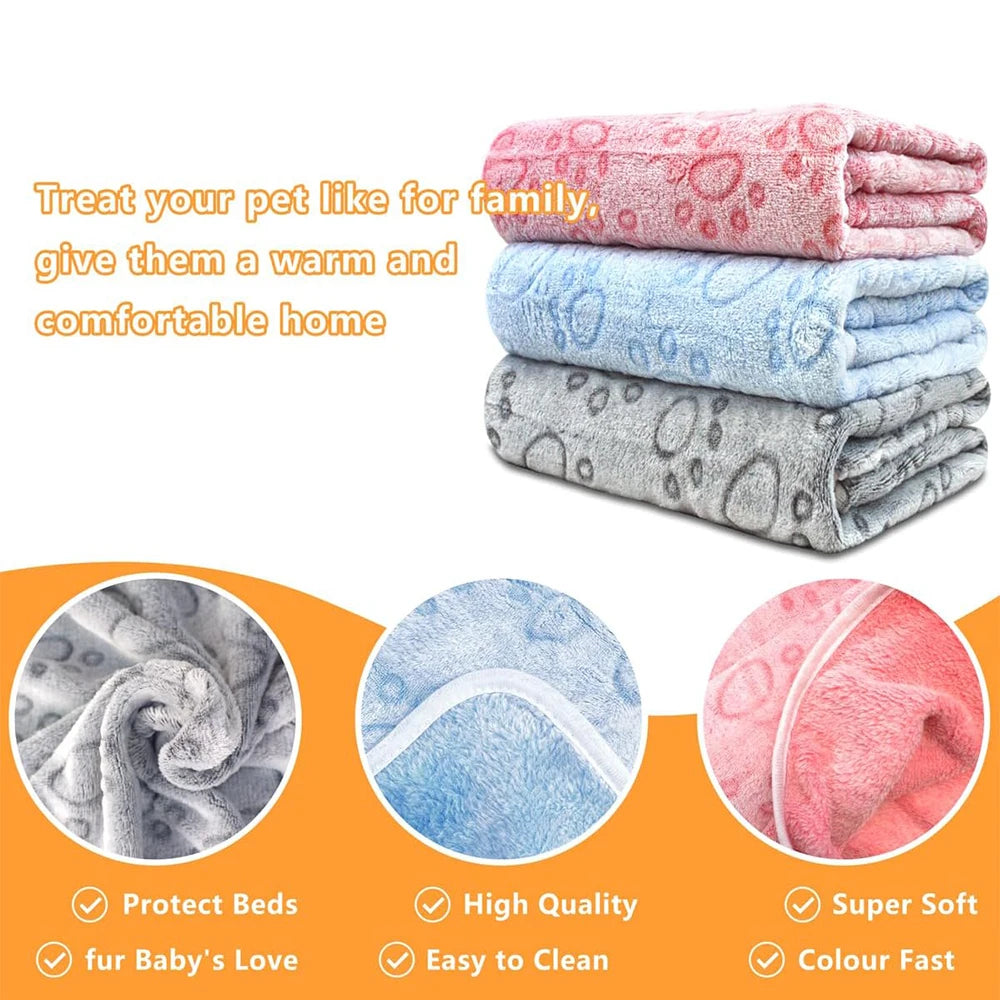 Ultra Soft Paw Print Pet Blanket β Indoor & Outdoor Use
