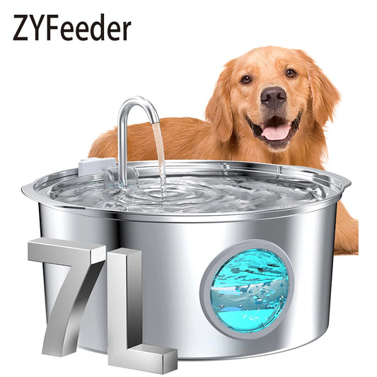 7L Stainless Steel Pet Water Fountain