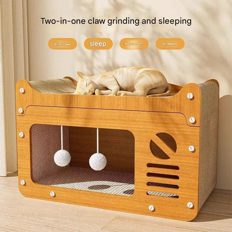 2-in-1 Cat Scratcher House