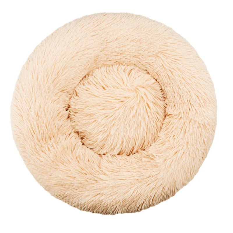 Round Plush Pet Bed – Warm & Washable