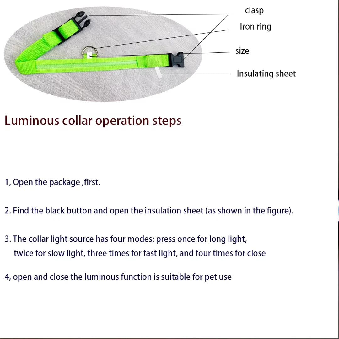 LED Glow Dog Collar – Reflective & Night-Safe