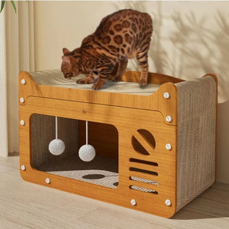 2-in-1 Cat Scratcher House
