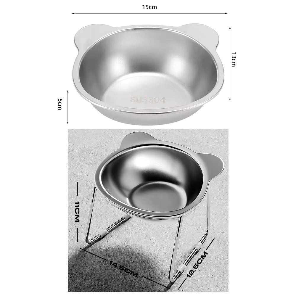 Elevated Stainless Steel Cat Bowl (15° Tilt)