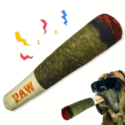 Plush Cigar Dog Toy – Durable & Fun