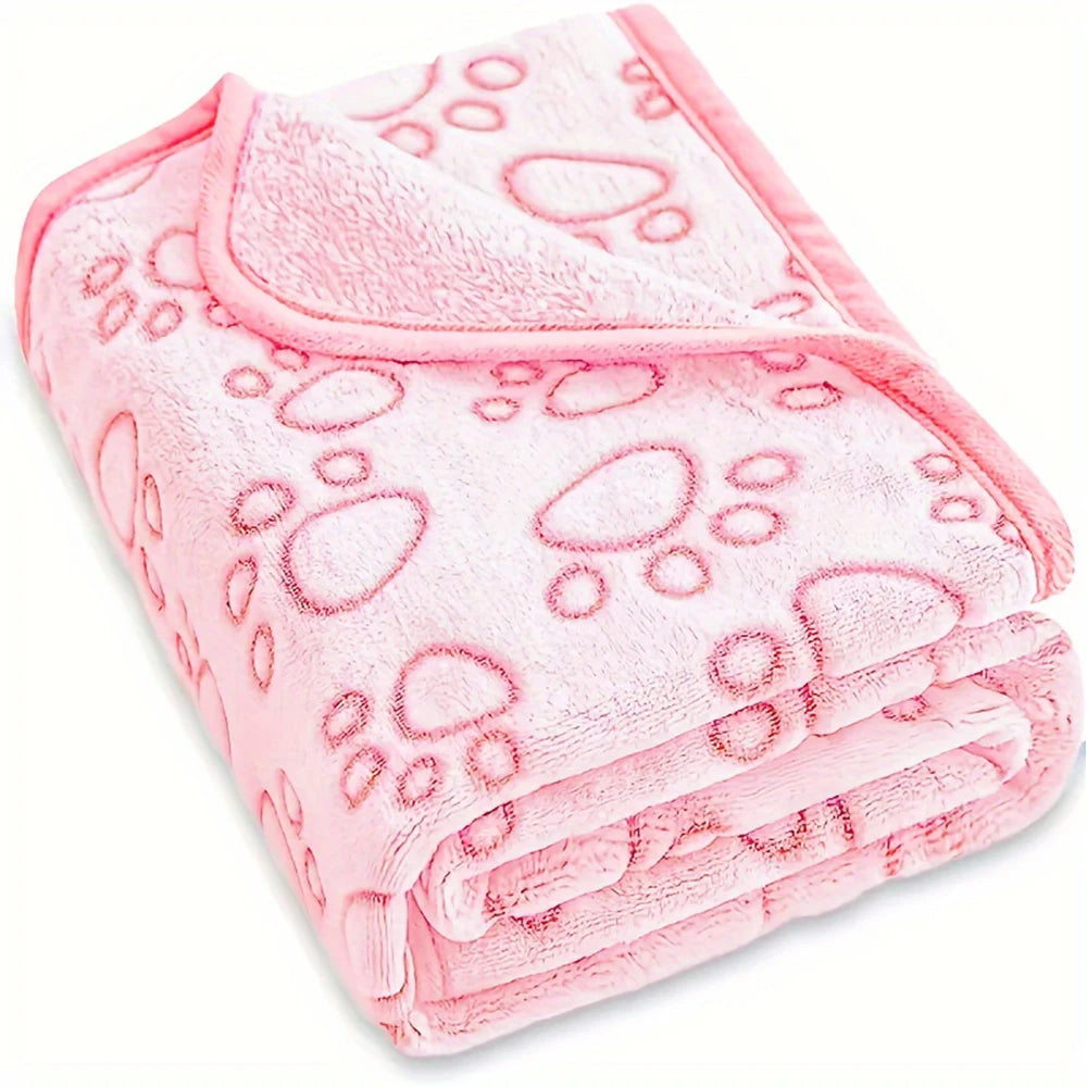 Ultra Soft Paw Print Pet Blanket – Indoor & Outdoor Use