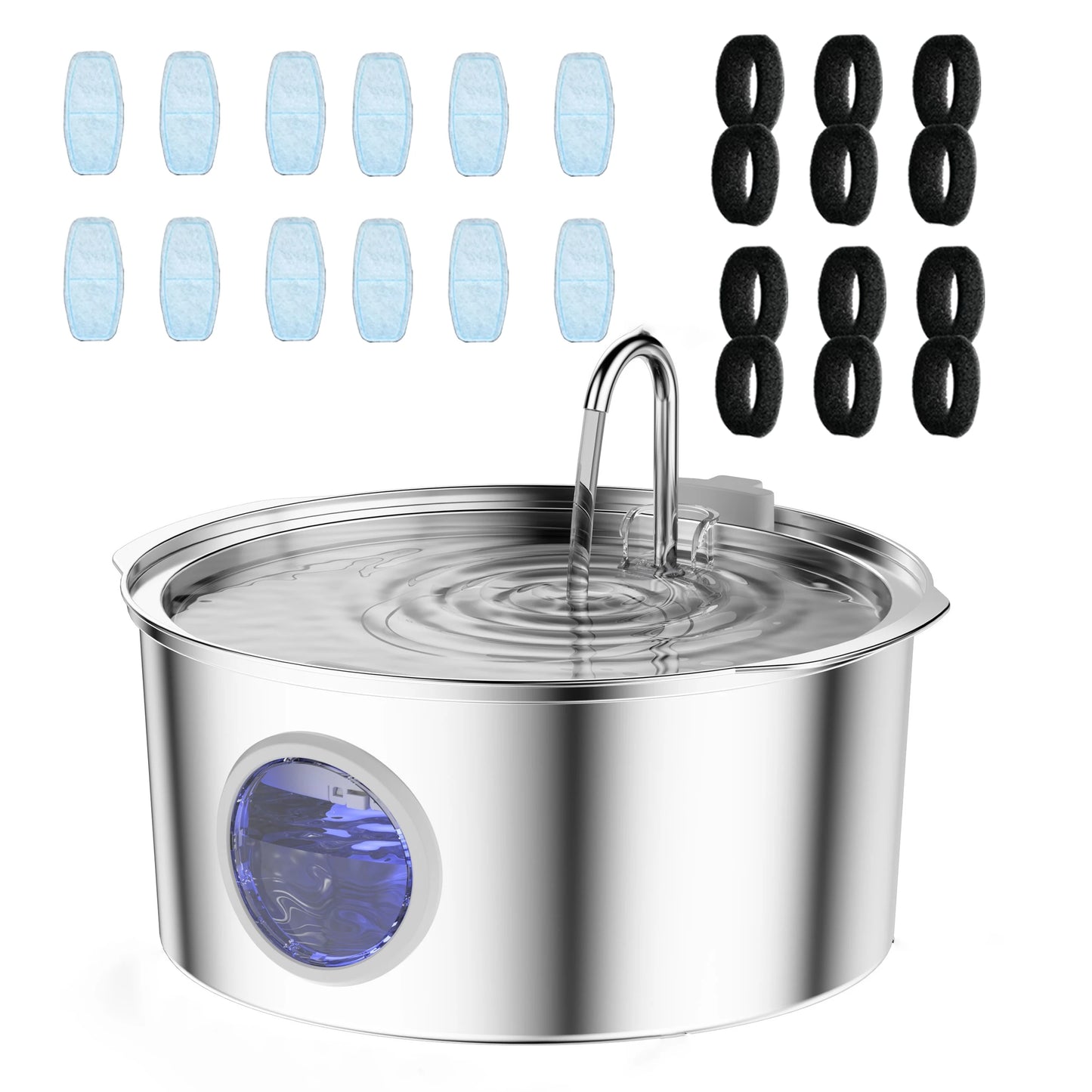 7L Stainless Steel Pet Water Fountain