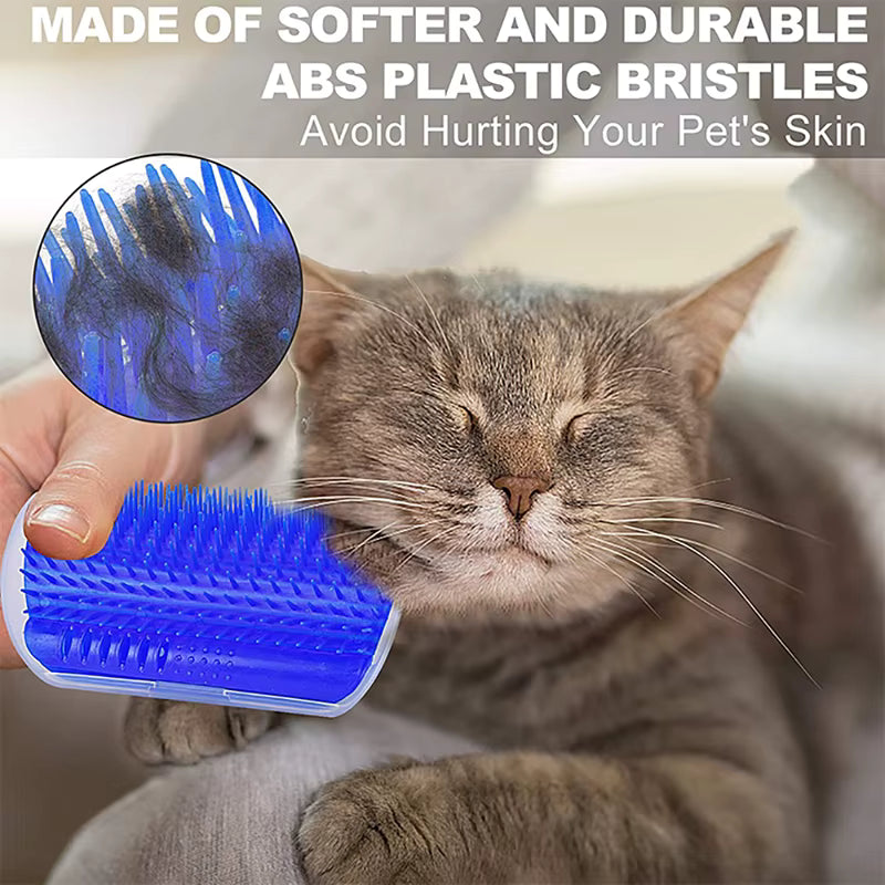 Wall-Mounted Cat Scratcher & Grooming Brush