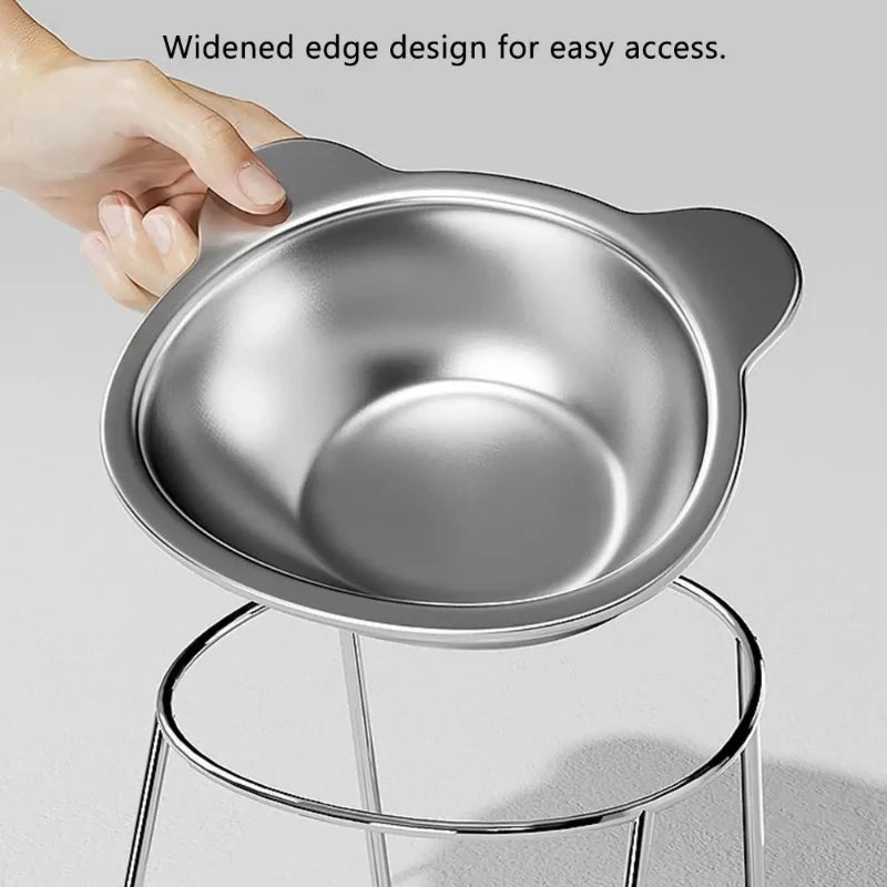 Elevated Stainless Steel Cat Bowl (15° Tilt)