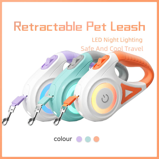 LED Retractable Dog Leash with Flashlight (3m / 5m)