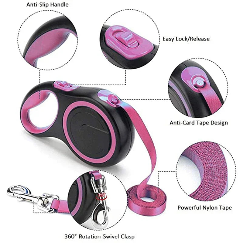 Nylon Retractable Dog Leash