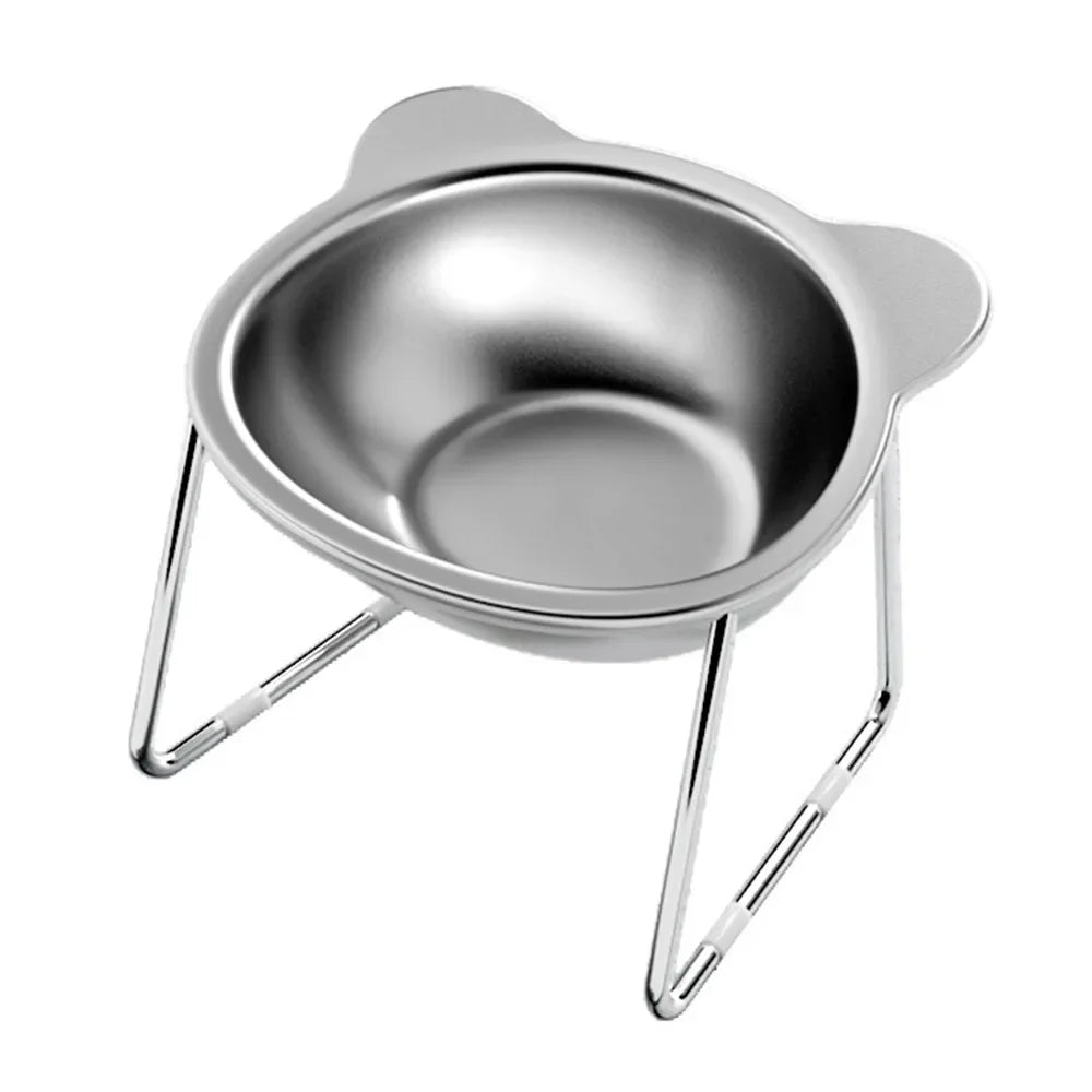 Elevated Stainless Steel Cat Bowl (15° Tilt)