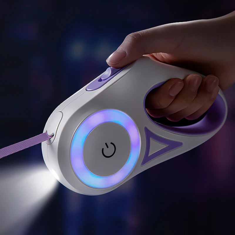 LED Retractable Dog Leash with Flashlight (3m / 5m)