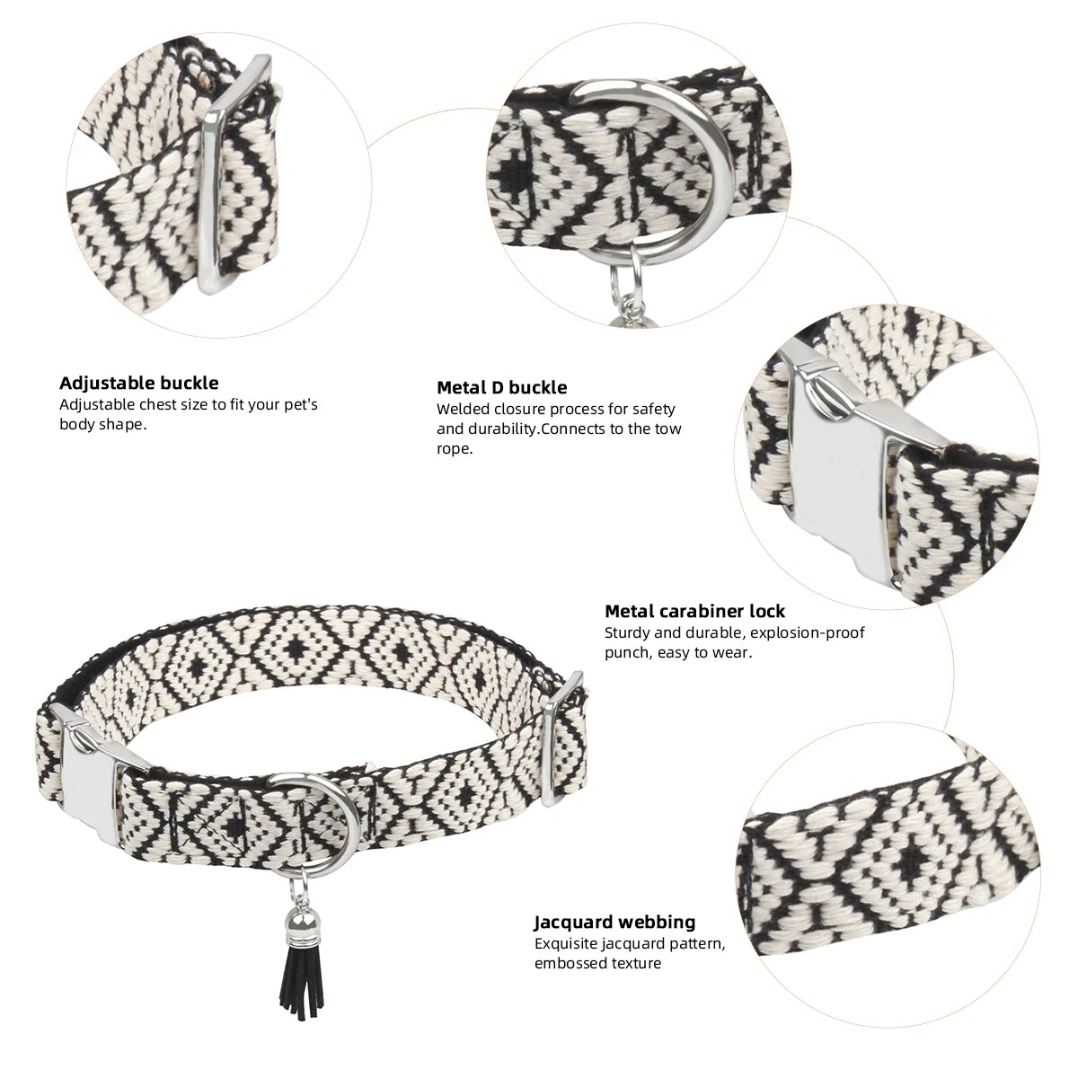 Bohemian Style Adjustable Dog Collar
