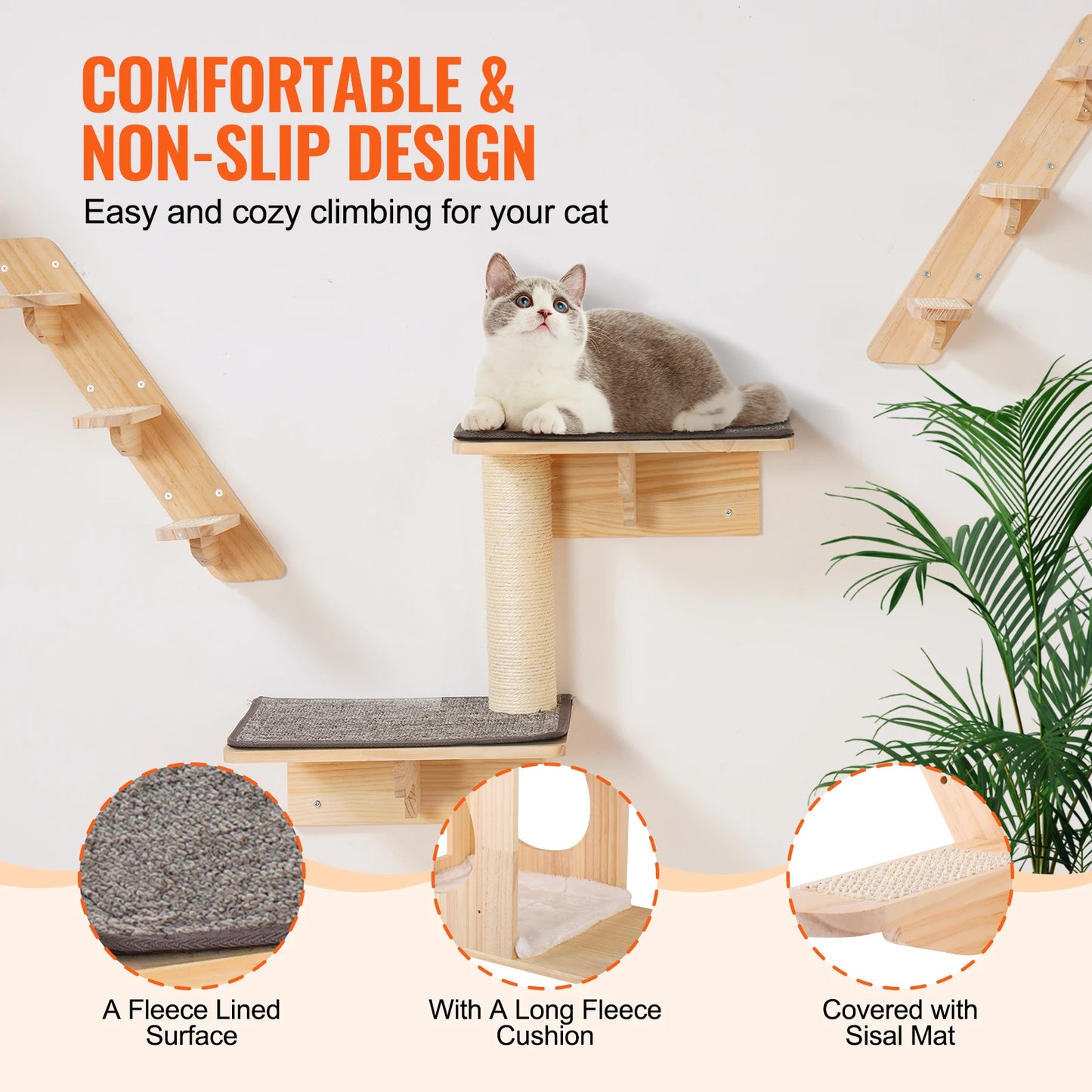 Wall-Mounted Cat Shelves & Playground Set