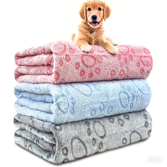 Ultra Soft Paw Print Pet Blanket – Indoor & Outdoor Use