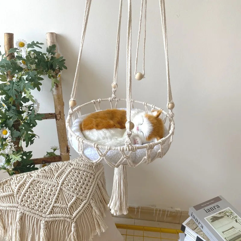 Handwoven Cat Hammock Swing
