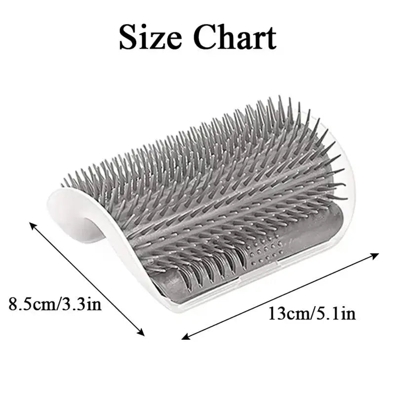 Wall-Mounted Cat Scratcher & Grooming Brush