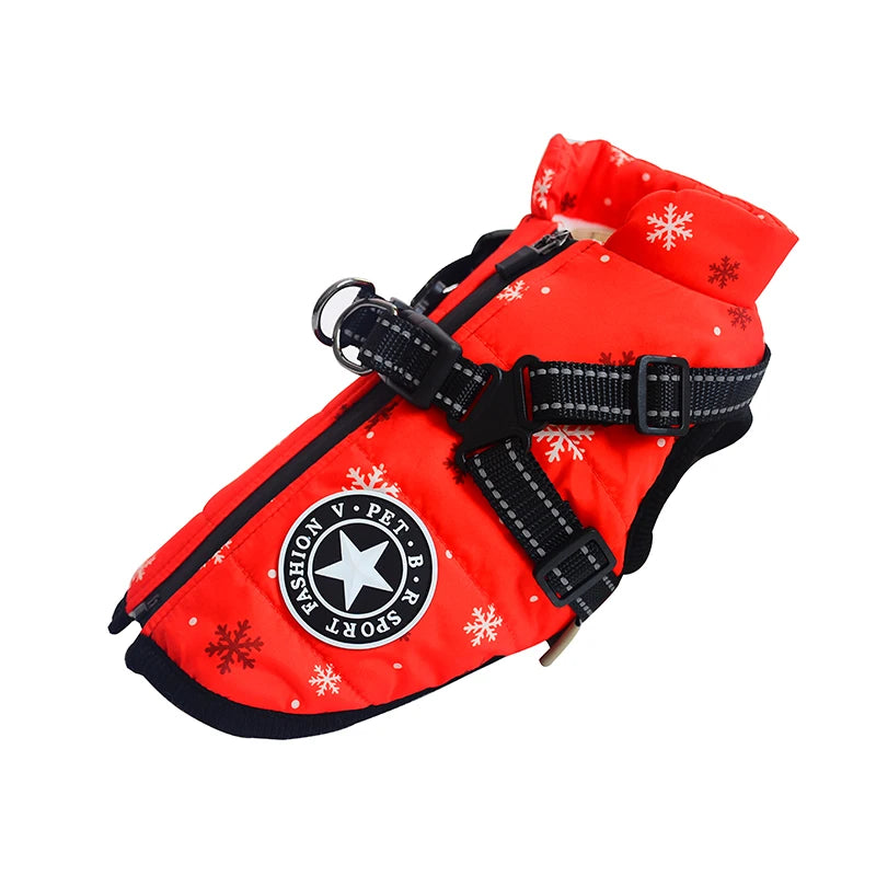 Winter Dog Jacket with Harness