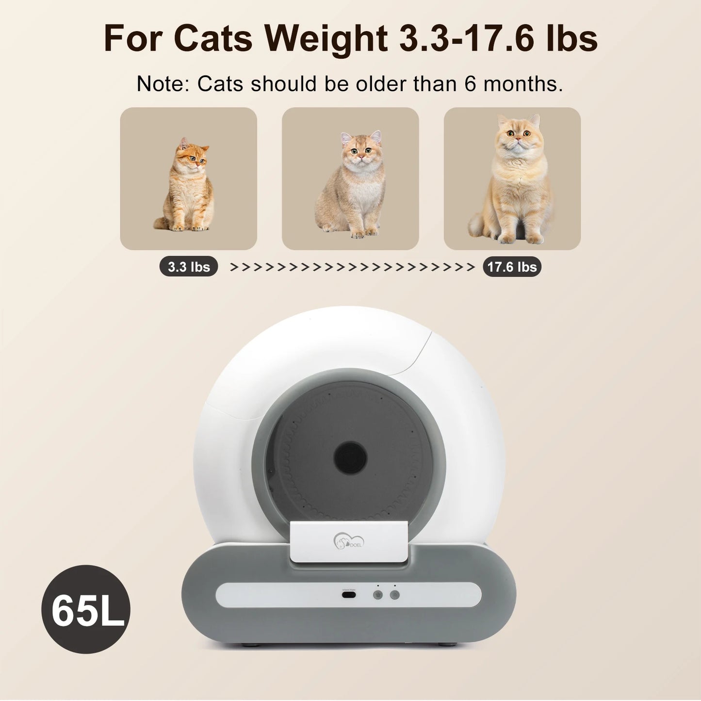 DOEL Smart Self-Cleaning Cat Litter Box (App Control)