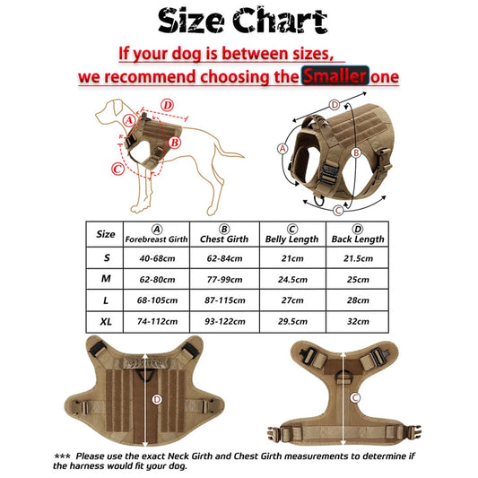 Tactical Dog Harness with Leash & Pouches